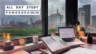 📚☀️📝 SEVEN HOUR study with me 📚☀️📝 :: pomodoro 50/10 :: no music :: writing my phd in NYC 🪴📚📝