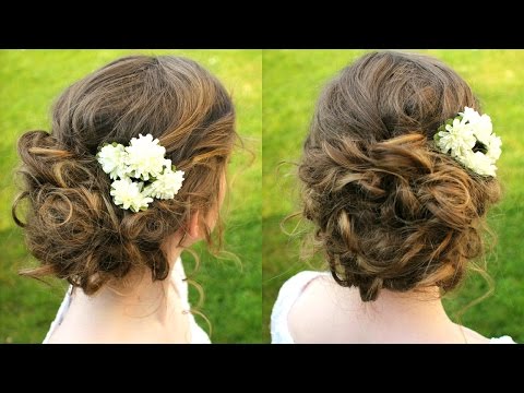How to :  Curly / Boho Updo Hair Tutorial | Braidsandstyles12 Video