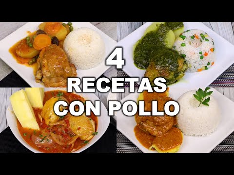 4 Recetas Deliciosas con POLLO para el Almuerzo de la Semana!!