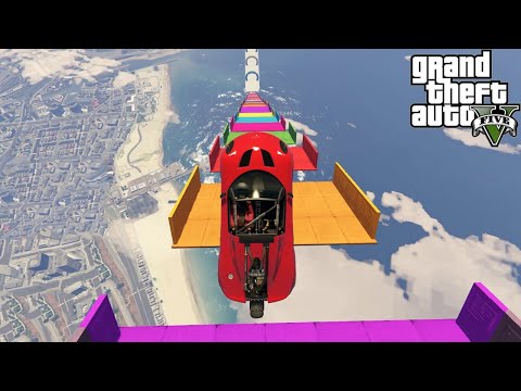 LA MEJOR MEGA RAMPA DEL MUNDO, ME PASO EL AUTOBUS SIN MANOS - GTA V ONLINE