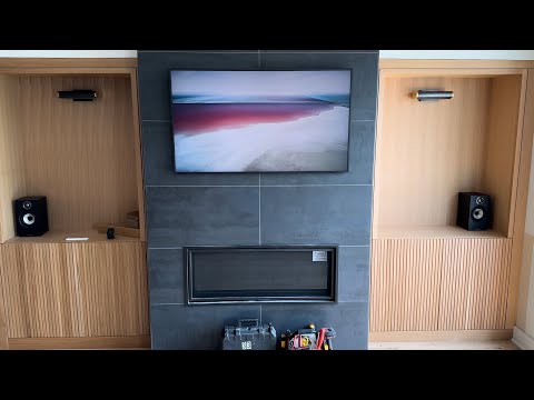 TV Wall Mount Installation Over Tile Fireplace