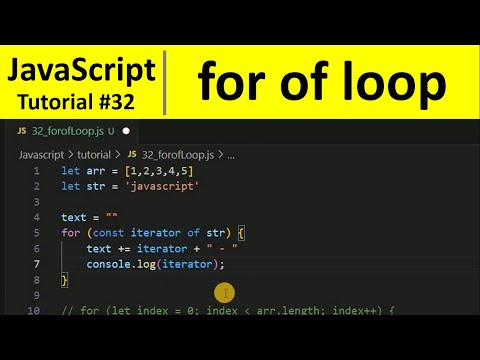 Javascript Tutorial 32 For Of Loop In Javascript Programming For Beginners