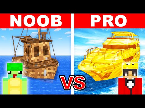 Minecraft YACHT House Challenge: Pro DESTROYS Noob