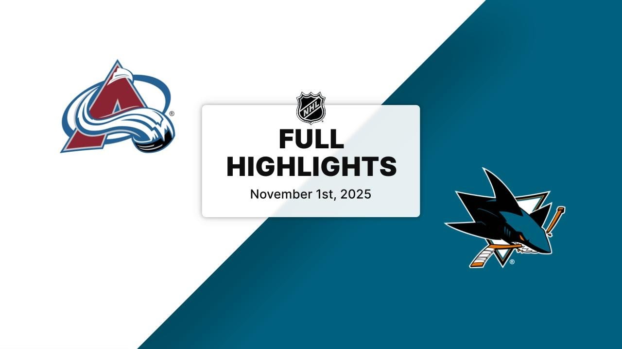 NHL Highlights | Avalanche vs. Sharks | November 01, 2025