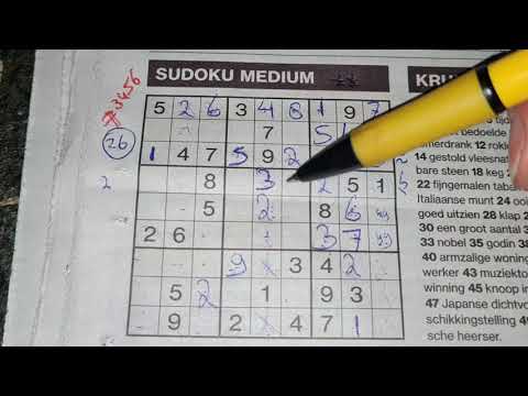 One, Two... One, Two... 3, 4, 5, 6 (#3456) Medium Sudoku puzzle 09-28-2021