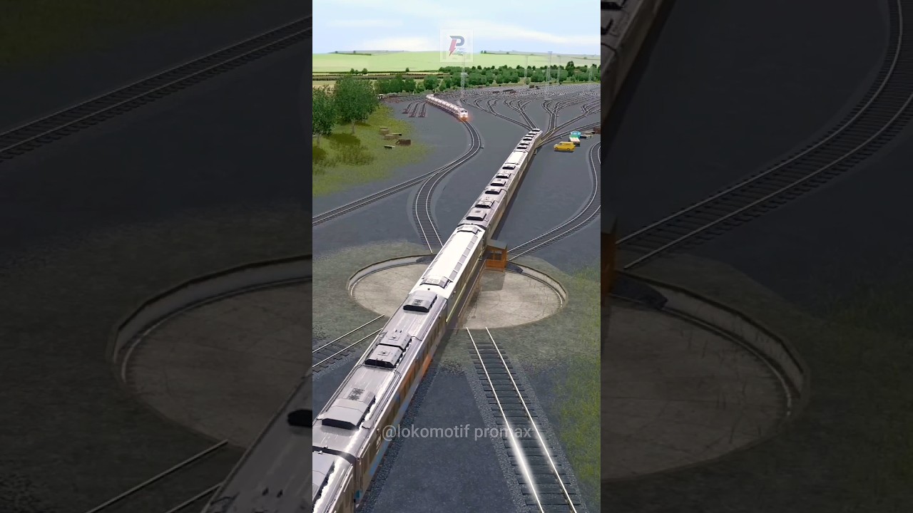 Kereta Api Cepat Melintasi Rel Persilangan Turntable 5 Kereta Api #train #automobile #indianrailways
