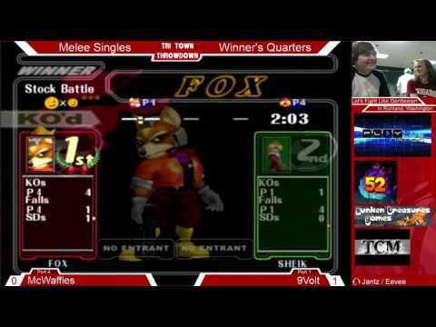 Tri Town Throwdown 2 - McWaffles Vs. 9Volt SSBM Winner's Quarter Finals