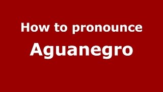 How to pronounce Aguanegro