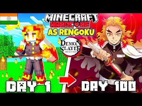 I Survived 100 Days In Demon Slayer Of Minecraft Hardcore As Rengoku...(Hindi) @GamerFleet
