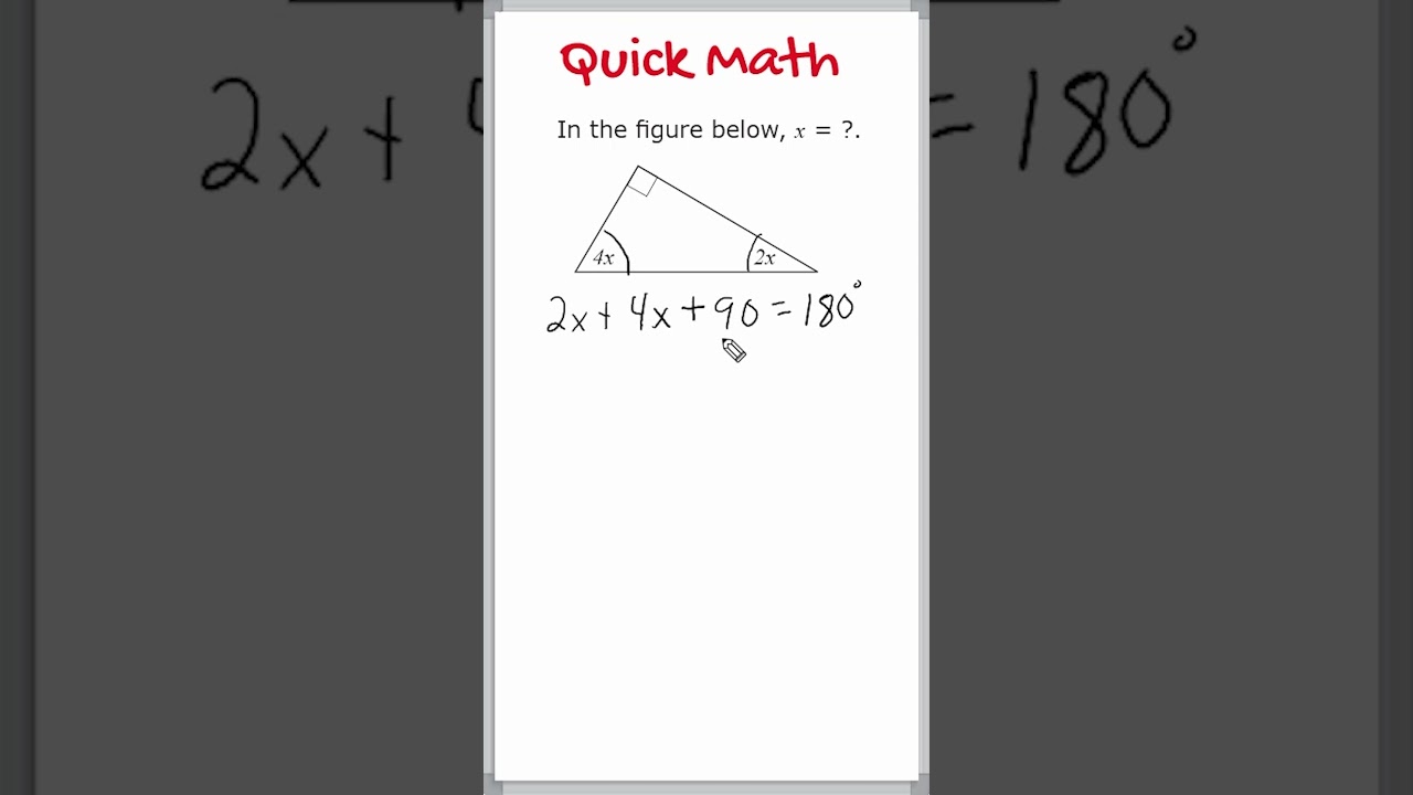 Solve For x In The Triangle