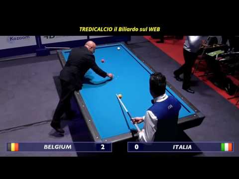 ITALIA (Di Renzo) vs BELGIO - 13° CAMP. EUROPEO BILIARDO A SQUADRE 2017 @TREDICALCIO