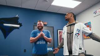 Keon Coleman visits the Toronto Blue Jays!