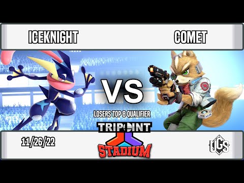 Tripoint Stadium  -  Losers Top 8 Qualifier  -  IceKnight(Greninja) Vs. Comet(Fox)