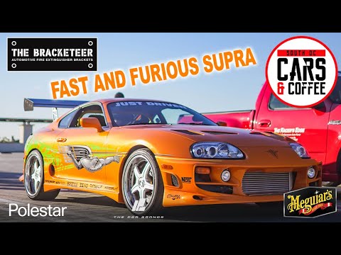 Craig Lieberman &  Alex from Just Driven on the Fast & Furious Supra @ South OC Cars and Coffee.