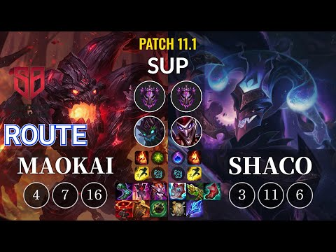 SB Route Maokai vs Shaco Sup - KR Patch 11.1