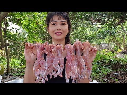 Yummy Frog Cooking With Long Bean Recipe - Yummy Eating Frog Cooking | VyVy Dolly Cooking