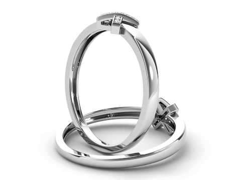 0.04 Carat T.D.W Diamond Cluster Promise Ring in 10k White Gold