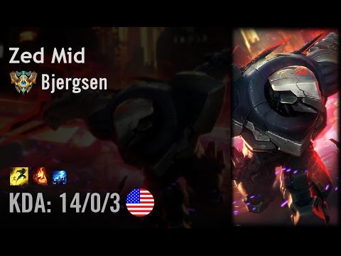 Zed Mid vs Ryze - Bjergsen - NA Challenger Patch 6.8
