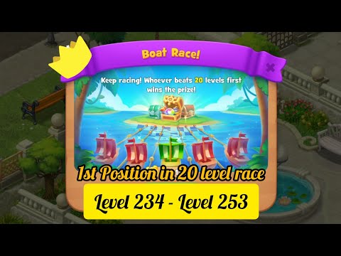 Gardenscapes - ( 1st Position in Boat race ) - All Puzzles - Gameplay PART - 41