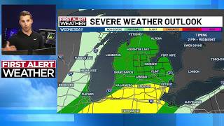 First Alert Weather Update: Marginal risk for severe weather Wednesday