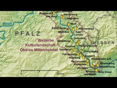 Arbeitsweg Teil 6 Bahnfahrt Oberwesel - Bingen - Ingelheim - Mainz ( Mittelrhein und Rheingau)