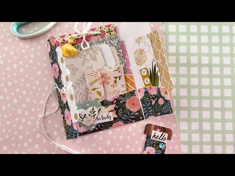 6x6 Paper | Torn Paper Mini Triple Pocket  Folio Folder | TUTORIAL