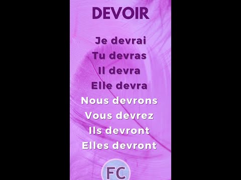 Devoir au futur simple conjugation to have to Future Tense #shorts