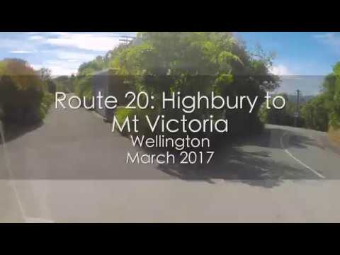 OLD 20 Weekday Bus Route from Highbury to Mt Victoria (Lookout) Wellington - Timelapse