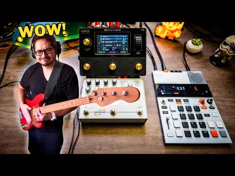 Simple Setup / TONS of POWER: Aeros Looper + K.O. II + Microcosm + Squier 40th Anniversary P Bass!
