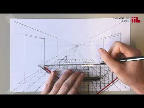 Einen Innenraum in der Zentralperspektive zeichnen – 5. Fliesenboden | iib TU Darmstadt