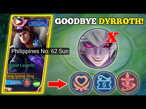 TANK SUN CAN KILL DYRROTH?!🥚| SUN BEST BUILD AND EMBLEM! -MLBB🔥 #TopGlobalSun #mobilelegends #urEGG