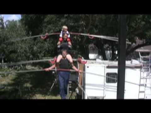 Raphael's first wire walks  ... on mom and dad