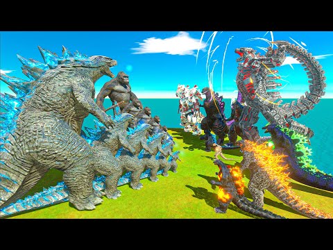 Growing Legendary Godzilla 2014 x King Kong vs Evolution of Mechagodzilla Size Comparison - ARBS