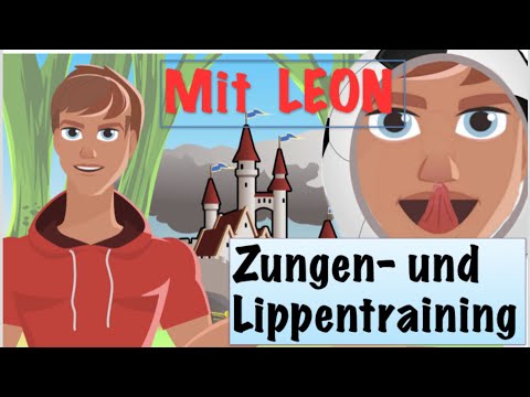 Mundmotorik für Kinder, 5 Lippen- u Zungenübungen mit Leon 1, Logopädie
