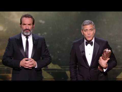 Jean Dujardin traducteur officiel de George Clooney - César 2017