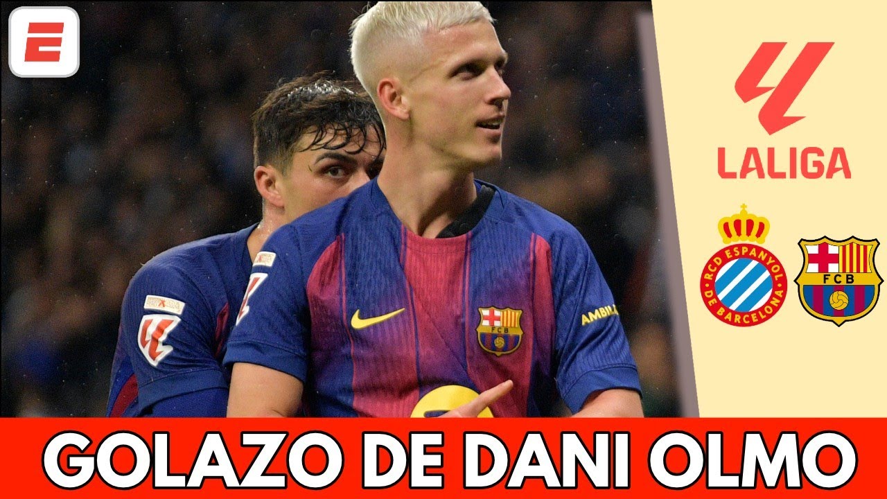 GOLAZO DE DANI OLMO RESCATA AL BARCELONA que se lleva la victoria en el DERBI vs Espanyol | La Liga