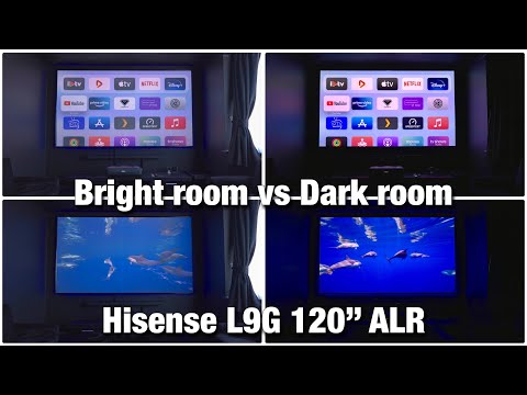 Best UST ALR Projector Screen? Hisense 120 inch Cinema ALR Screen - Bright vs Dark Room Comparison