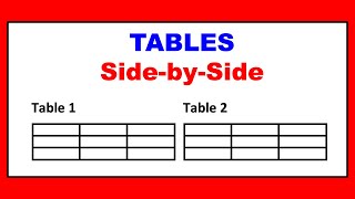 How To Put 2 Tables Side By Side In Word (MICROSOFT)