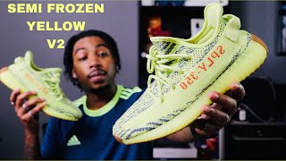 ADIDAS YEEZY BOOST 350 V2 SEMI FROZEN YELLOW REAL REVIEW + ON FEET‼️