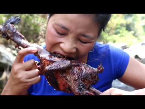 Survival skills: Find food In the wild & meet chicken for eat - Grilled chicken eating delicious #11 Video