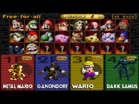 Smash 64 with 18 Characters and 52 Stages (Real N64 Capture)