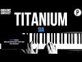Sia Titanium Karaoke LOWER KEY Slowed Acoustic Piano Instrumental Cover Lyrics