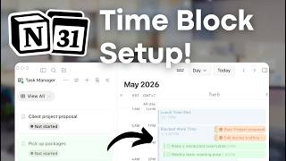 EASY Time Block System with Notion & Notion Calendar! (Step-by-Step Tutorial)