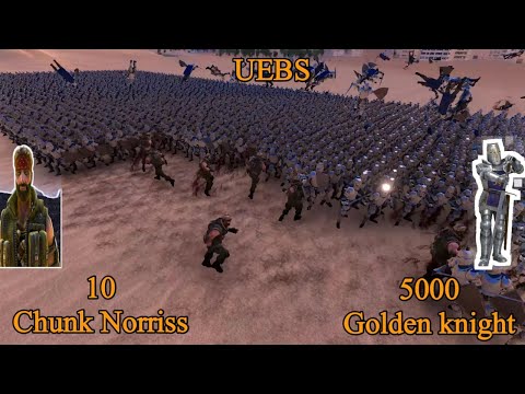 10 Chunk Norriss vs 5000 Heavy Knights | Ultimate Epic Battle Simulator |