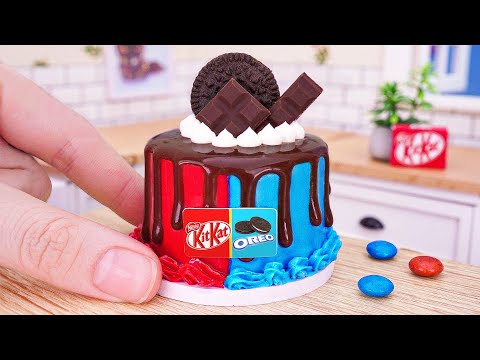Amazing Miniature Half Kitkat Half Oreo Chocolate Cake Decorating Ideas | Recipe by Mini Bakery
