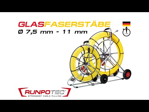 Glasfaserstab 150 m Ø 9 mm inkl. Stahlhaspel Ø 730 mm-fahrbar