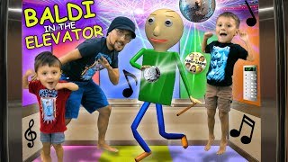 🎵 BALDI PARTY IN THE ELEVATOR🎵 + BALDI goes CAMPING w/ FGTEEV In Real Life &amp; FNAF Ruins It!