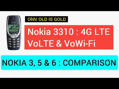 Nokia 3310 4G LTE features and Comparison of Nokia 3, Nokia 5 and Nokia 6.