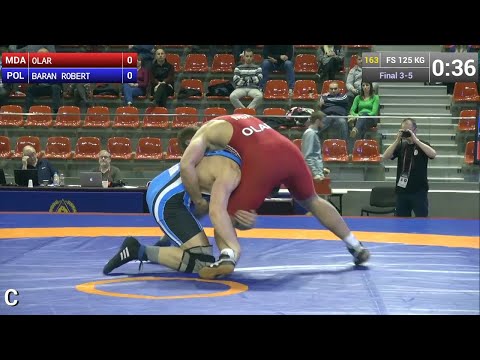 BRONZE FS - 125 kg: Robert BARAN (POL) df. Egor OLAR (MDA), 11-5