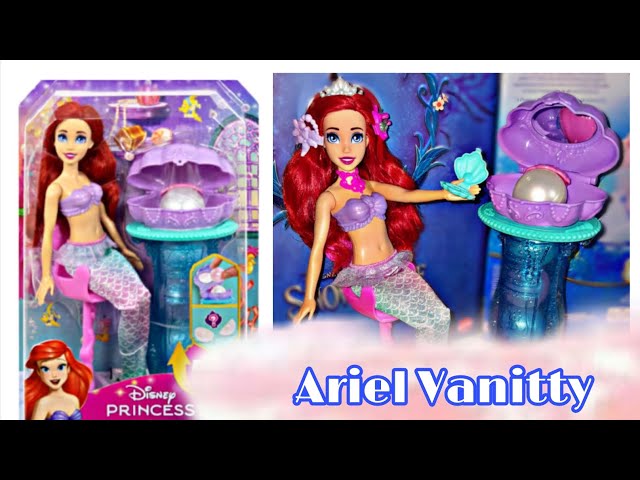 Vídeo relacionado con Mattel Disney Princess Set de juego de armario portátil con forma de castillo, con 2 conjuntos de moda para princesas, 25 accesorios, tocador y almacenamiento, juguete +3 años (HXC20)